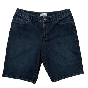 VTG Coldwater‎ Creek Shorts Womens 12 Natural Fit Board Jeans Stretch Dark Wash